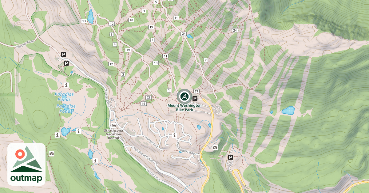 Map of Mount Washington Bike Park