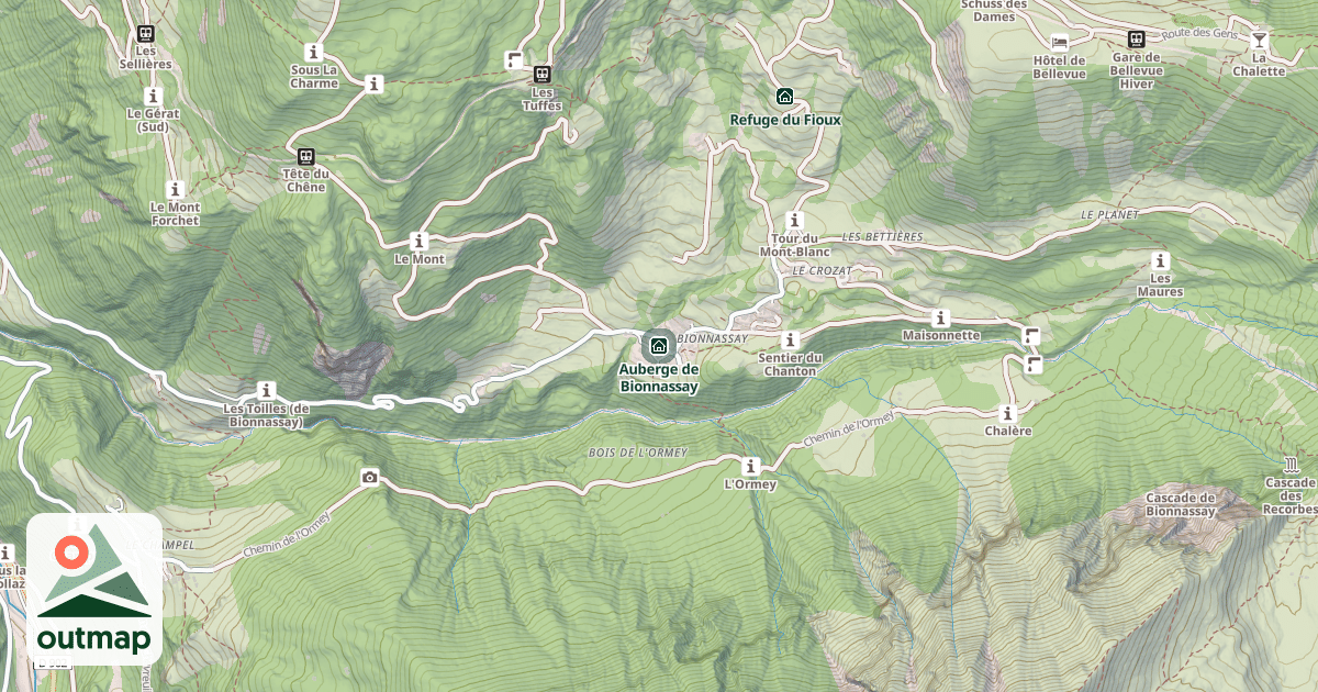 Map of Auberge de Bionnassay