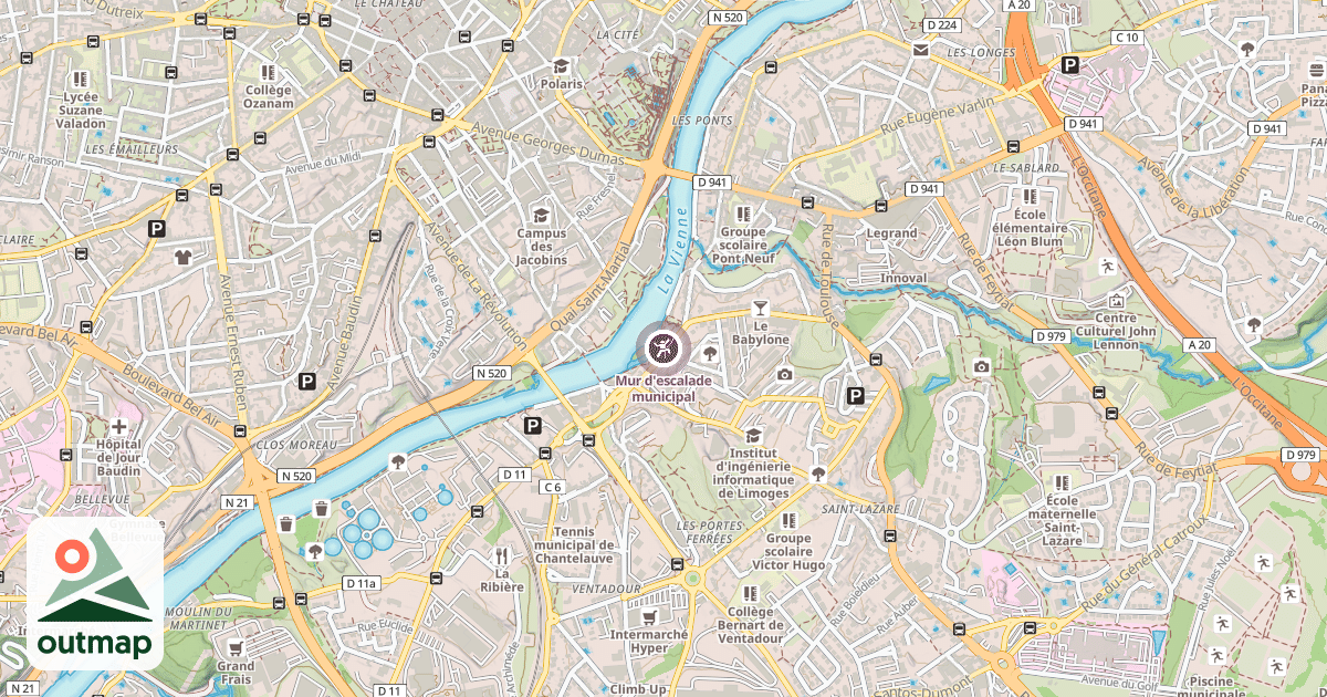 Map of Mur d'escalade municipal
