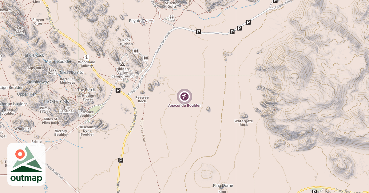 Map of Anaconda Boulder