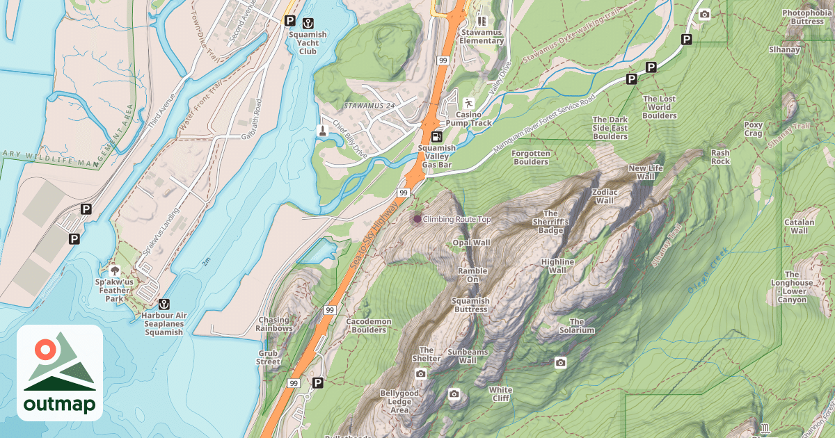 Map of Climbing Route Top