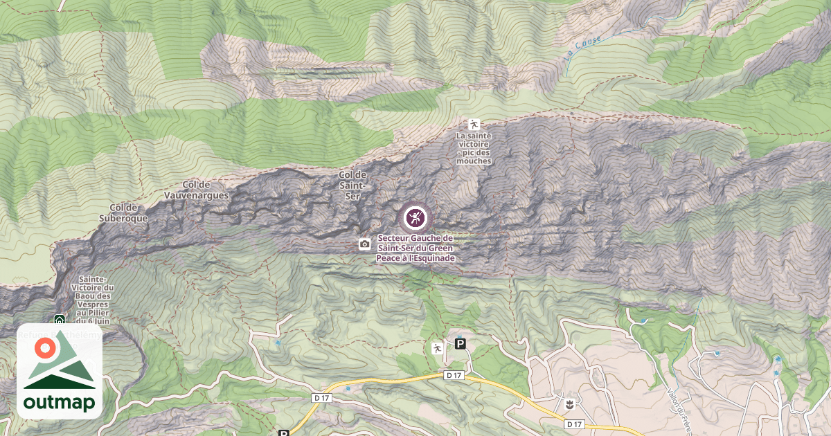 Map of Secteur Gauche de Saint-Ser du Green Peace à l'Esquinade