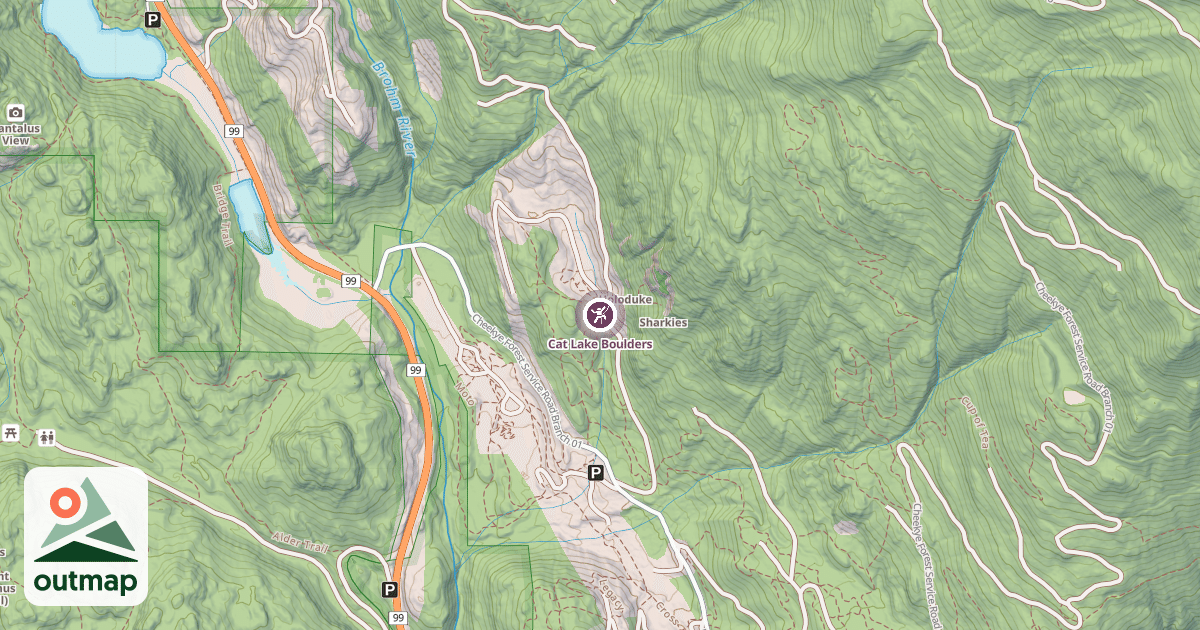 Map of Cat Lake Boulders