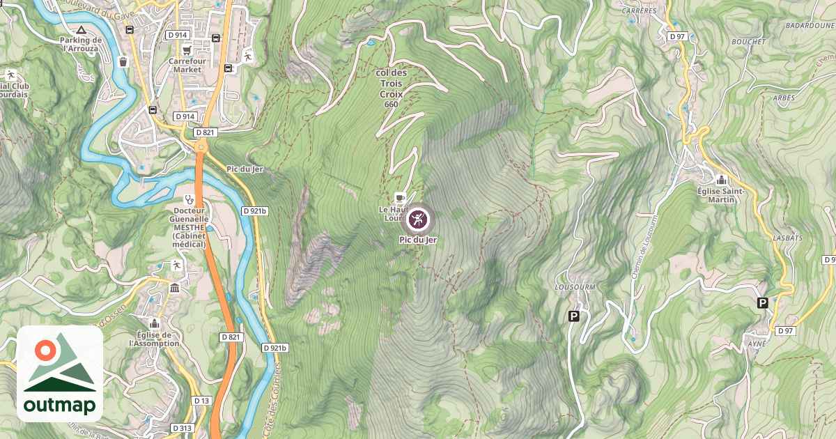Map of Pic du Jer