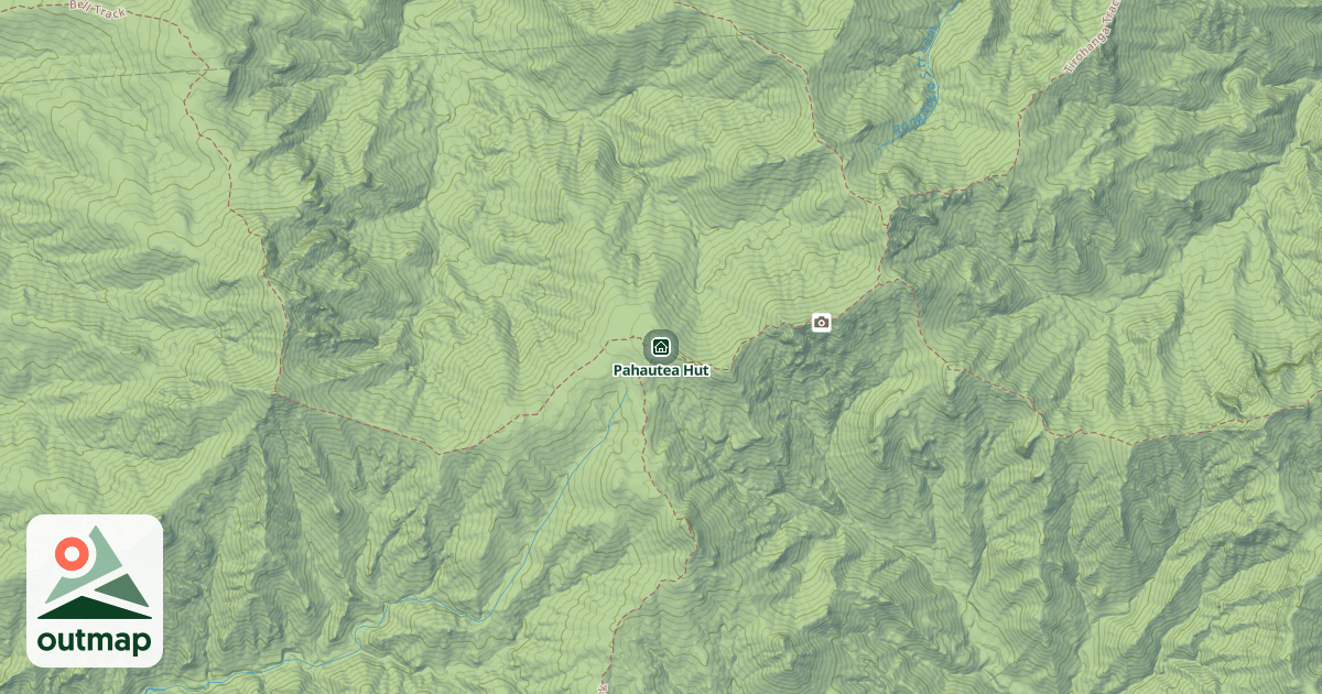 Map of Pahautea Hut