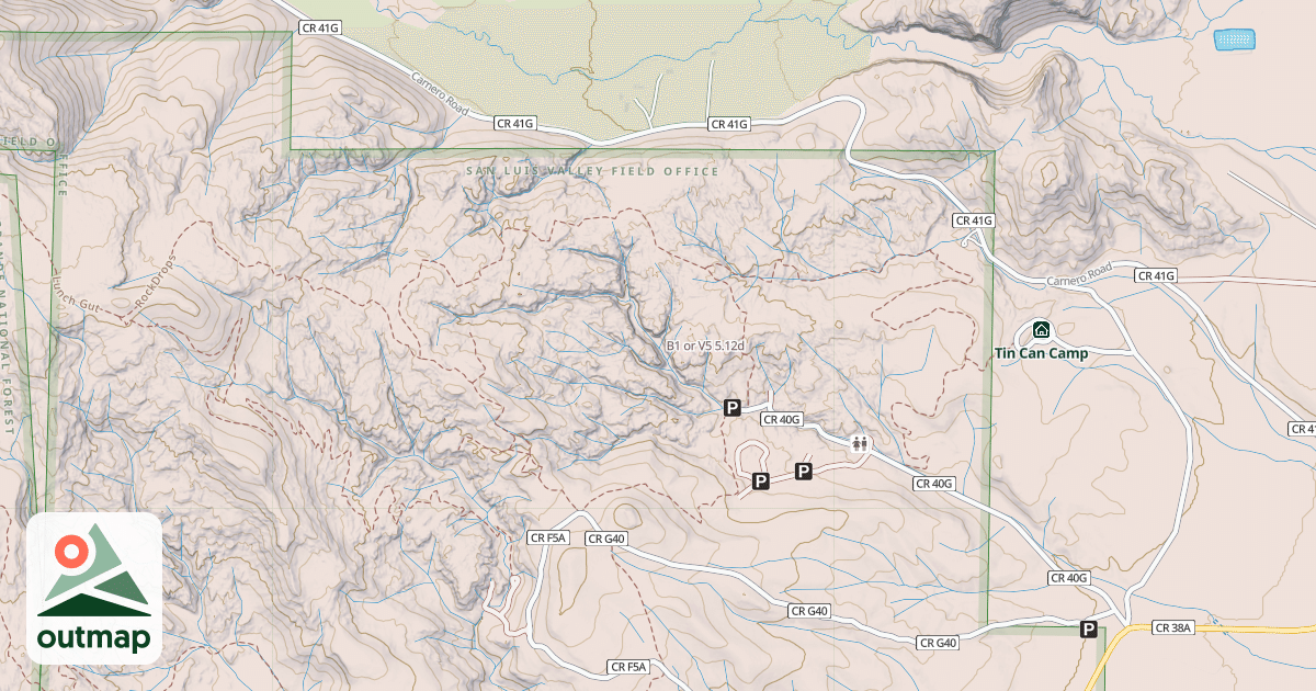 Map of B1 or V5