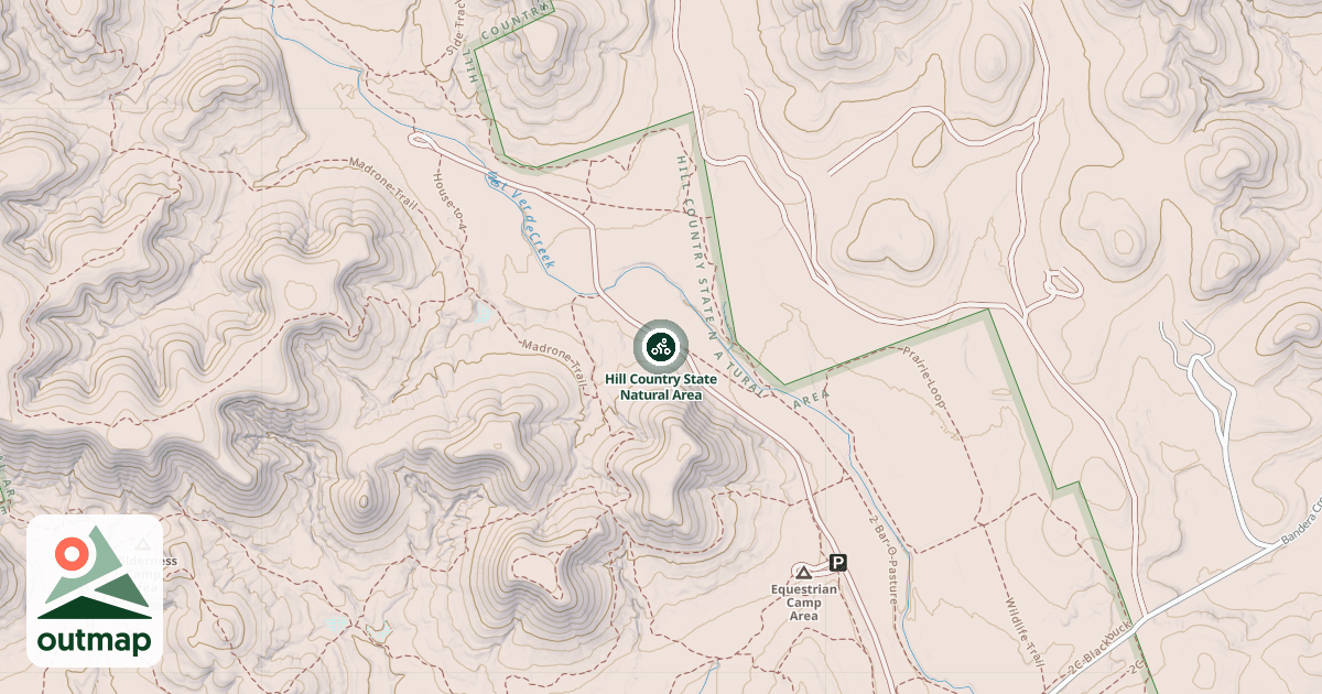 Map of Hill Country State Natural Area