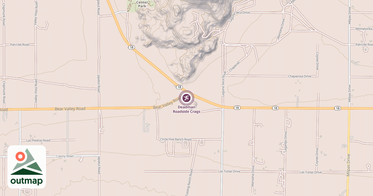 Map of Deadman Roadside Crags