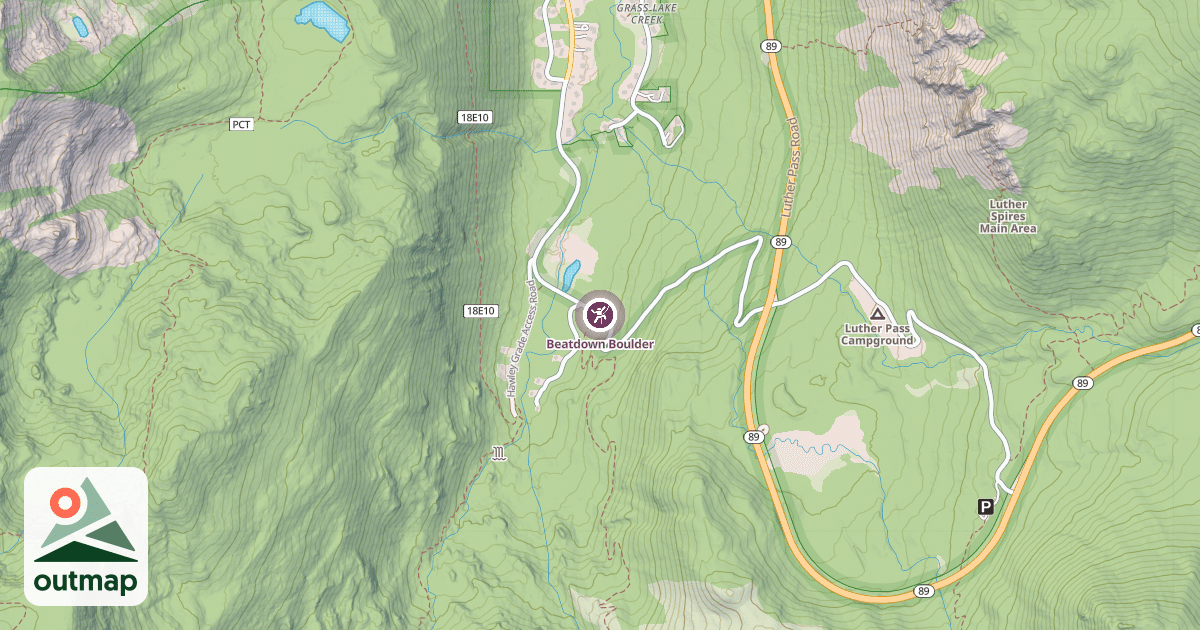 Map of Beatdown Boulder