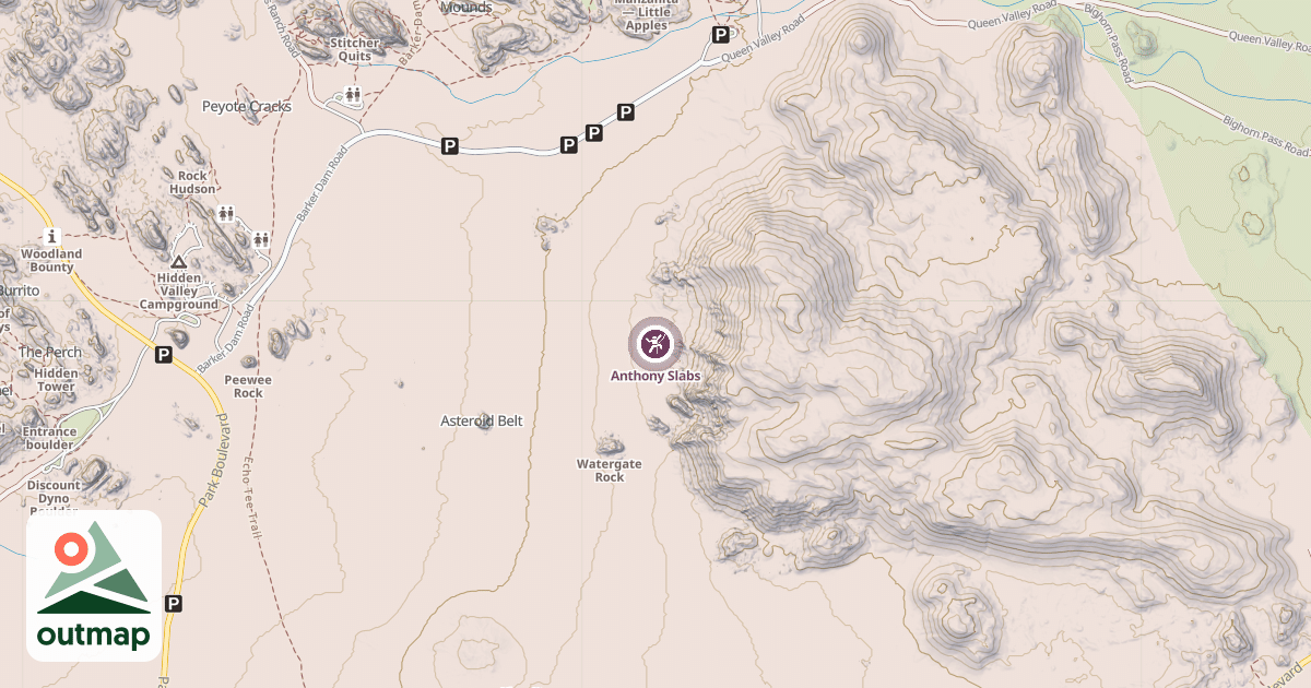 Map of Anthony Slabs