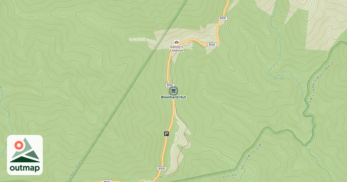 Map of Blowhard Hut