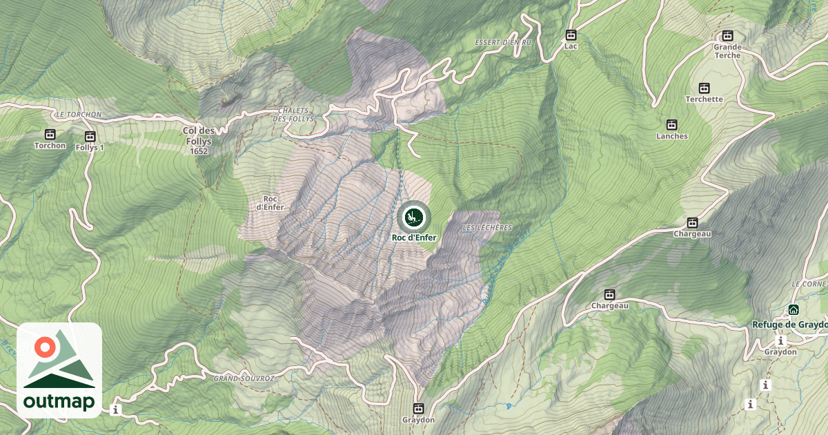 Map of Roc d'Enfer