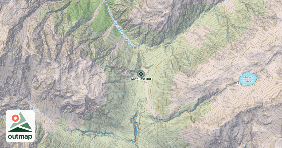 Map of Goat Pass Hut