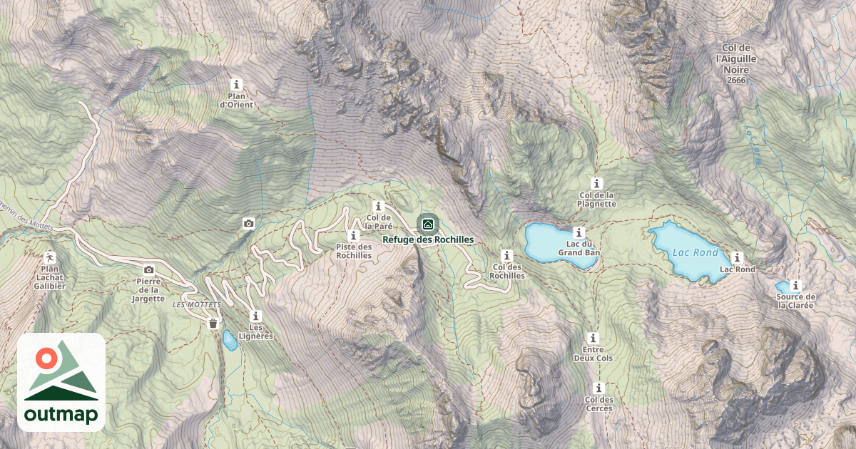 Map of Refuge des Rochilles