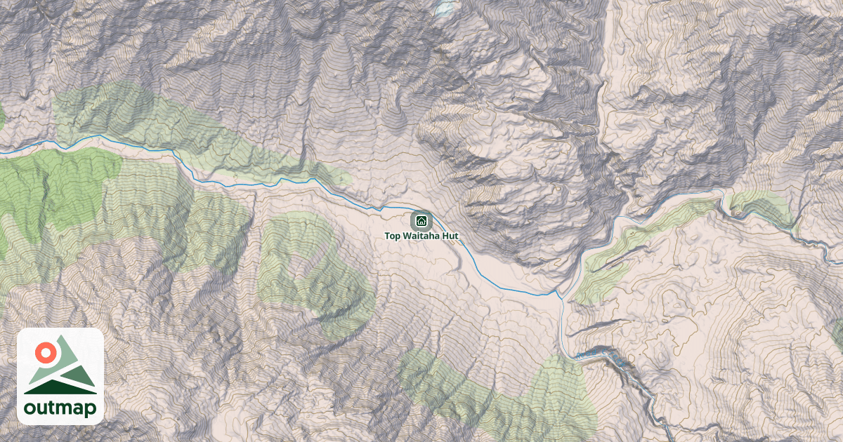 Map of Top Waitaha Hut