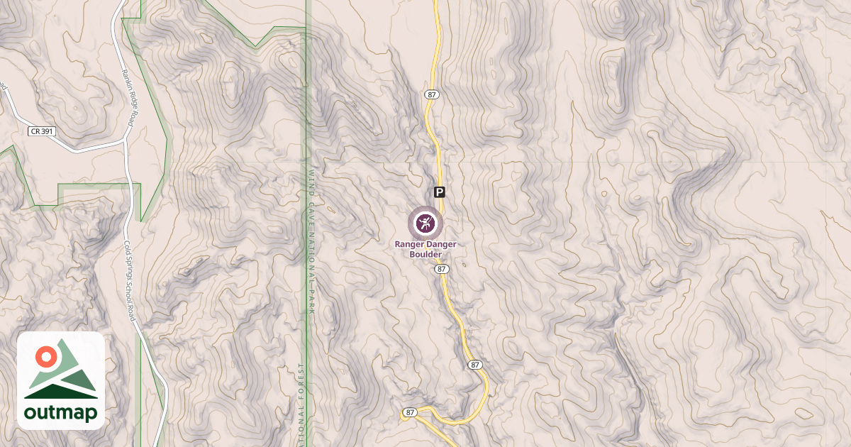 Map of Ranger Danger Boulder