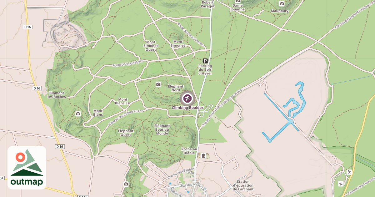 Map of Climbing Boulder