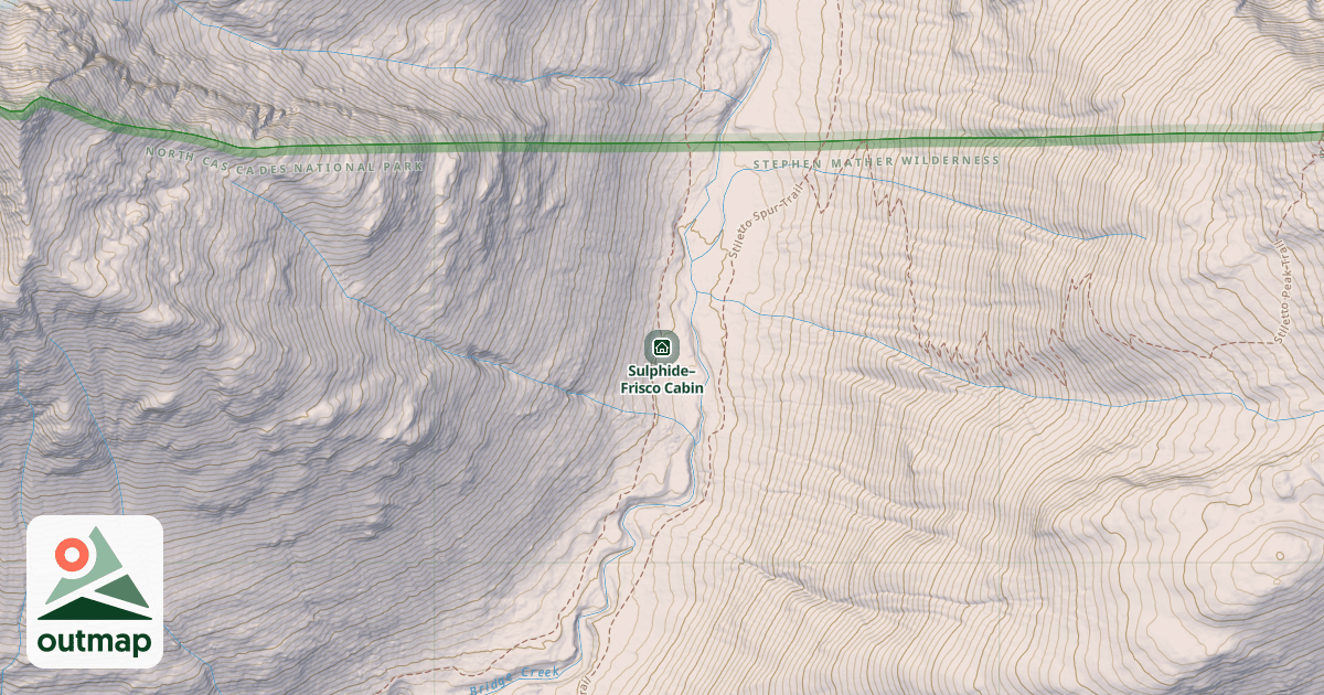 Map of Sulphide–Frisco Cabin