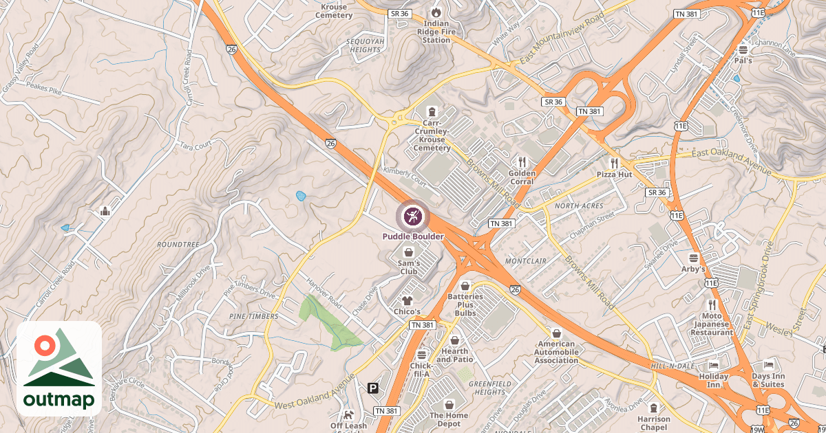 Map of Puddle Boulder