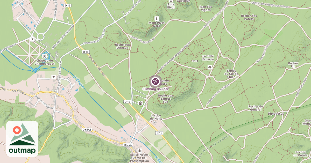 Map of Climbing Boulder