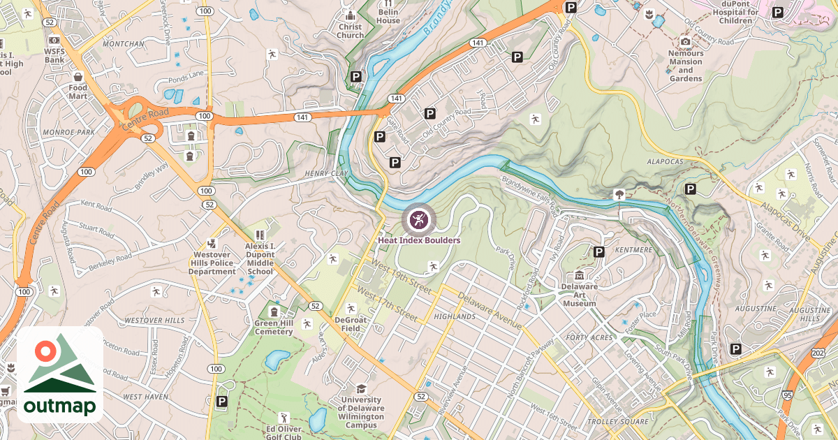 Map of Heat Index Boulders