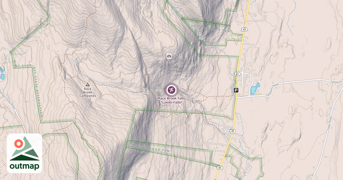 Map of Race Brook Falls *Lower Falls*