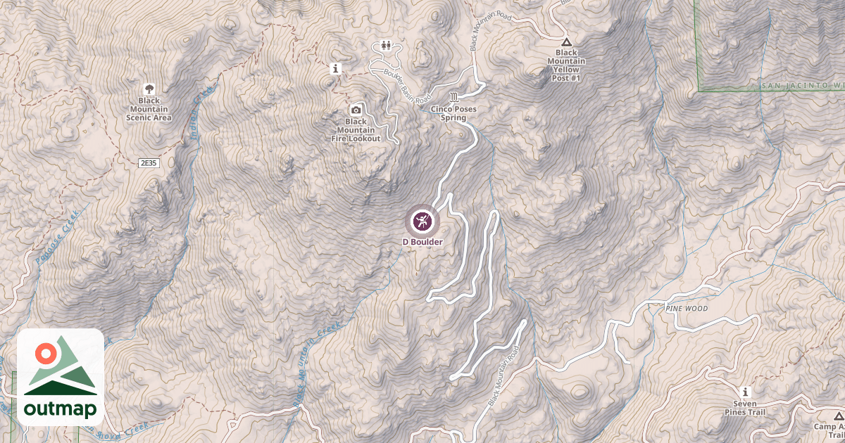 Map of D Boulder