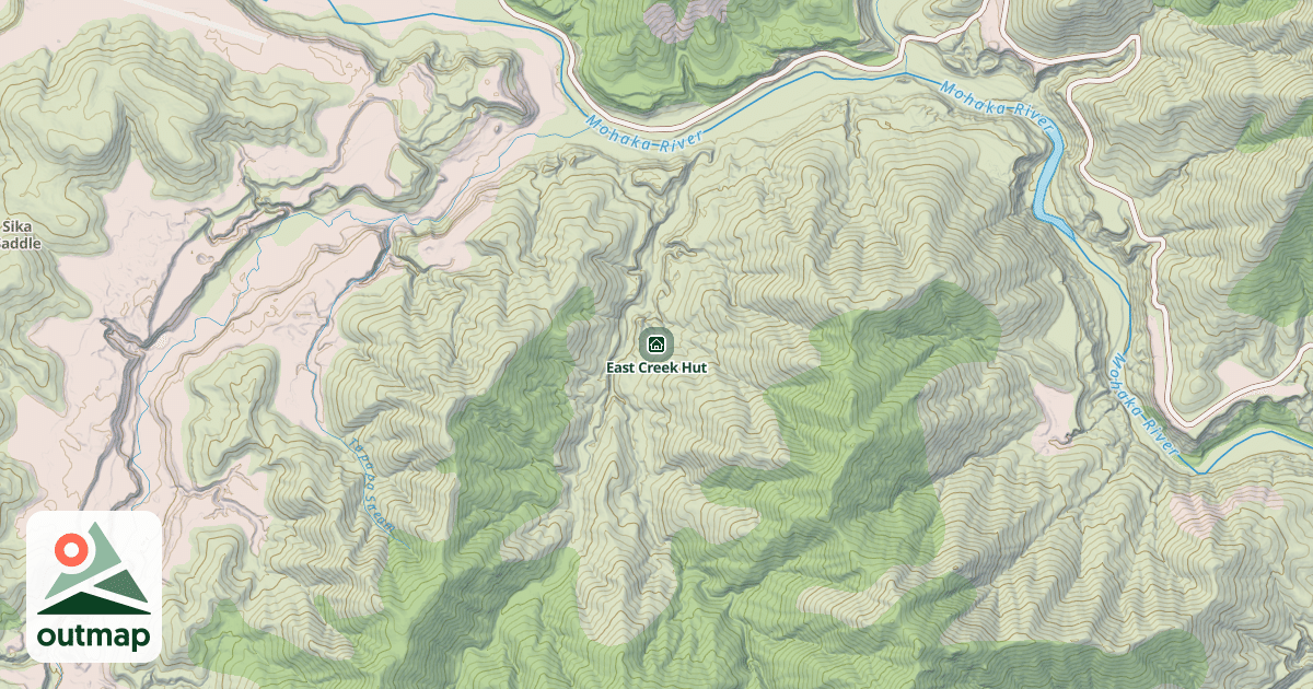 Map of East Creek Hut
