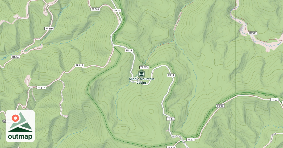 Map of Middle Mountain Cabins