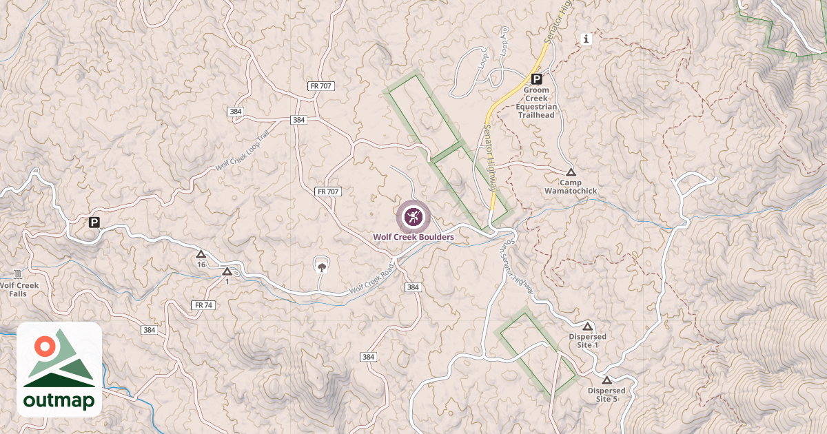Map of Wolf Creek Boulders
