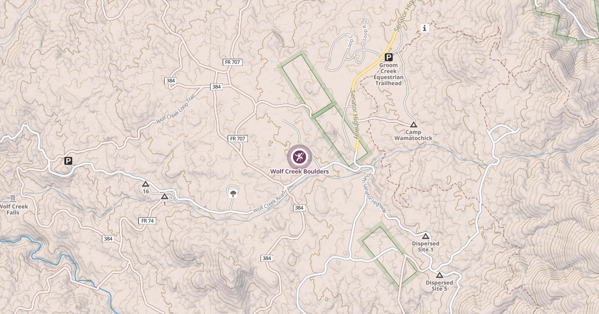 Map preview of Wolf Creek Boulders