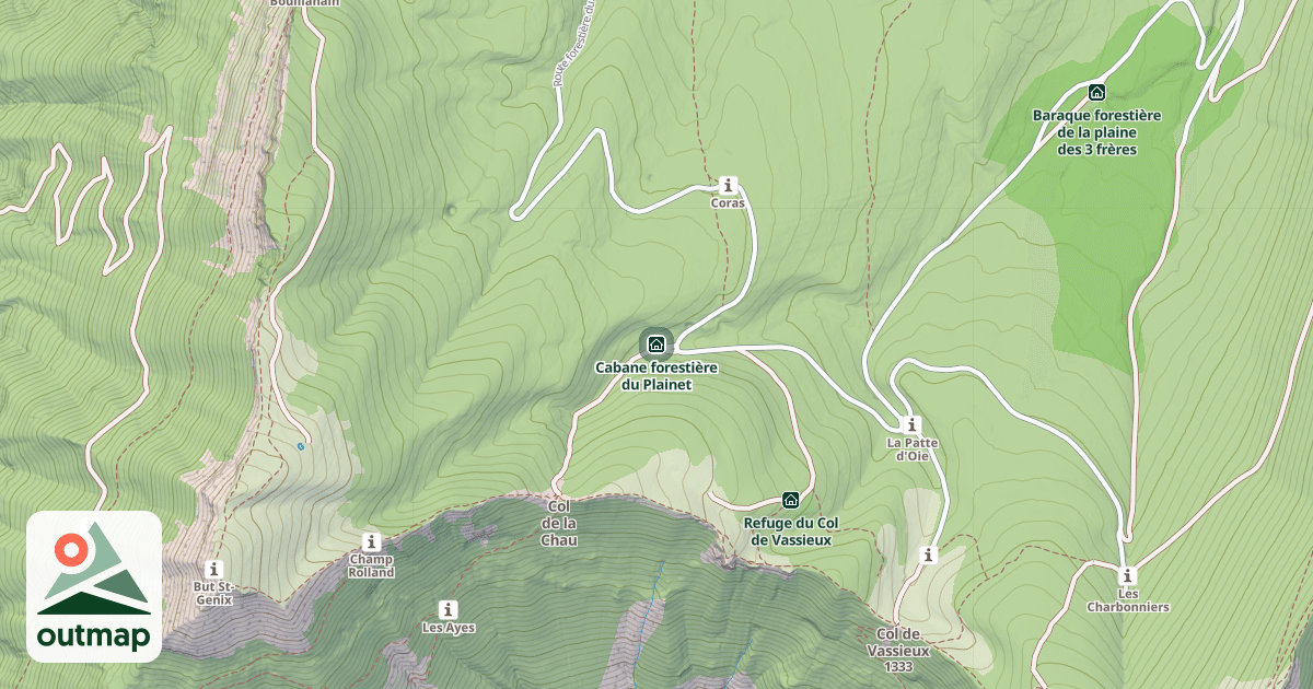 Map of Cabane forestière du Plainet