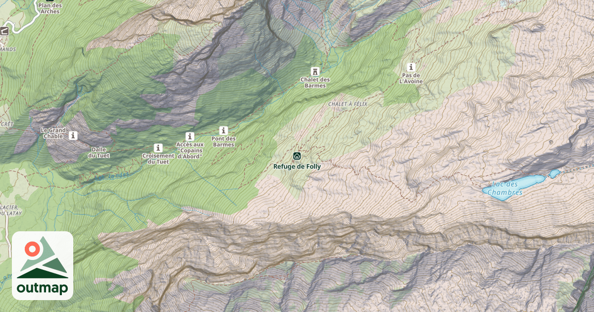 Map of Refuge de Folly