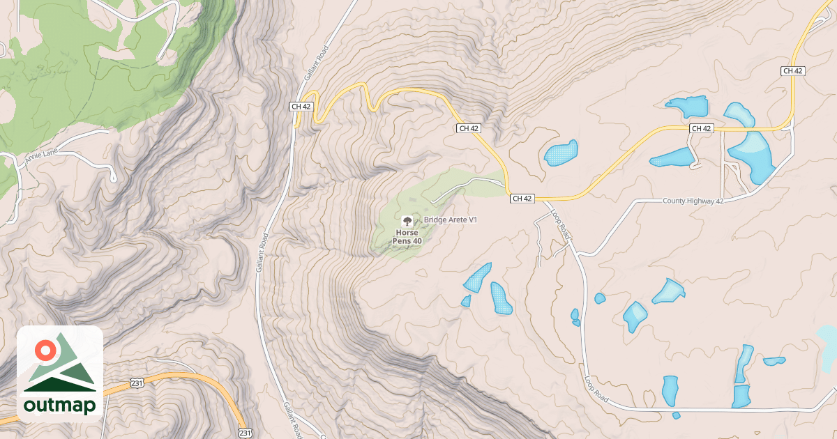 Map of Bridge Arete