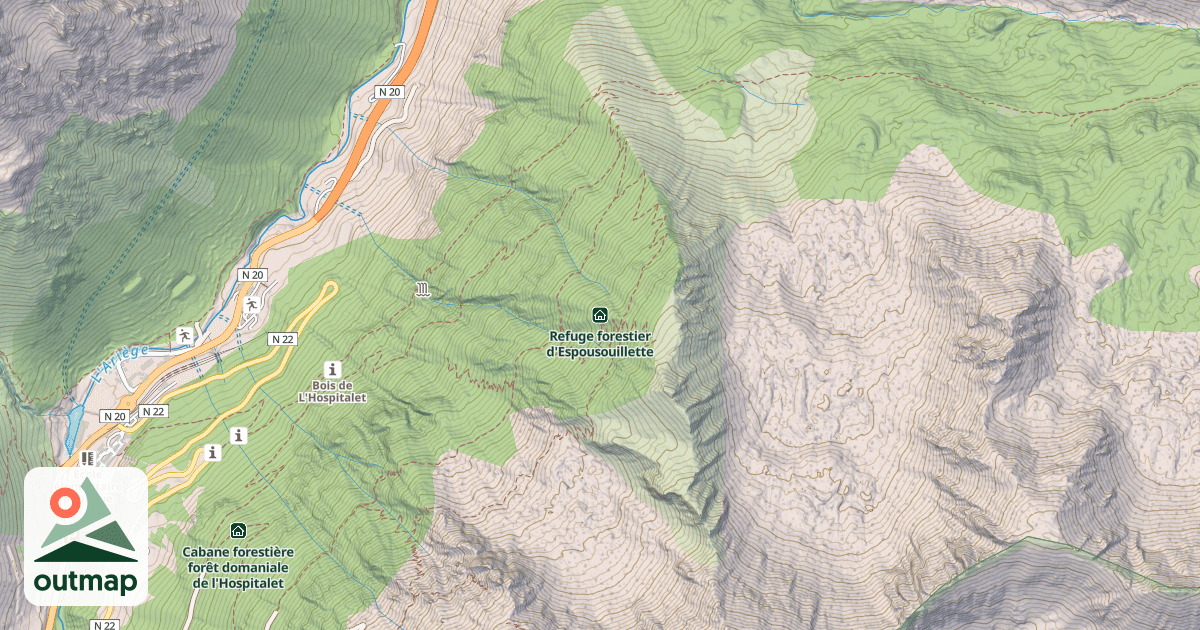 Map of Refuge forestier d'Espousouillette