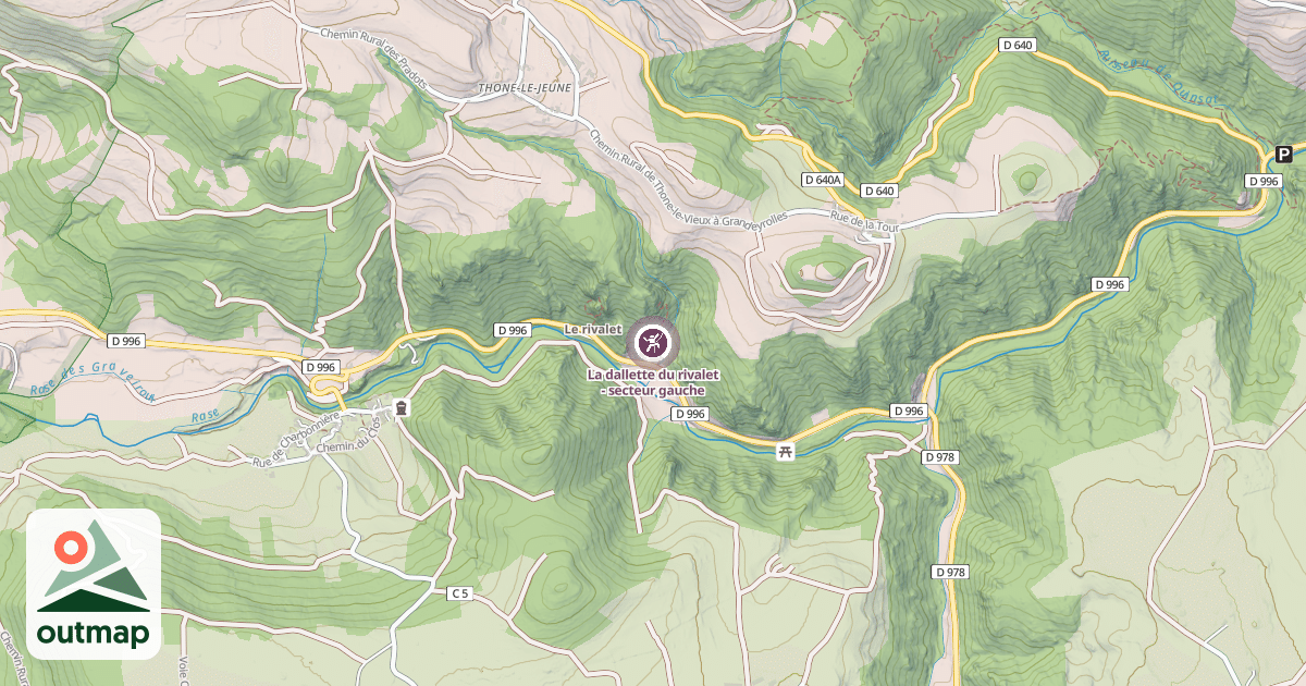 Map of La dallette du rivalet - secteur gauche