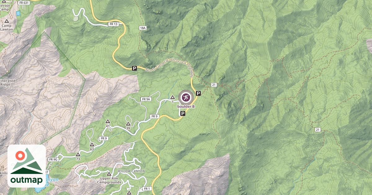 Map of boulder B