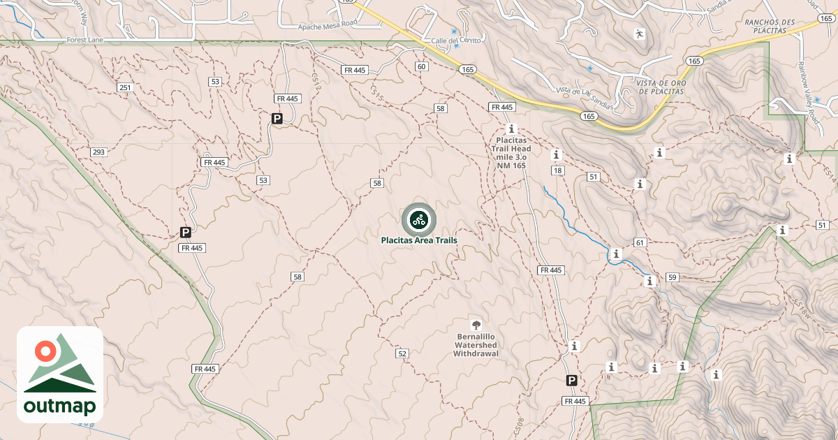 Map of Placitas Area Trails