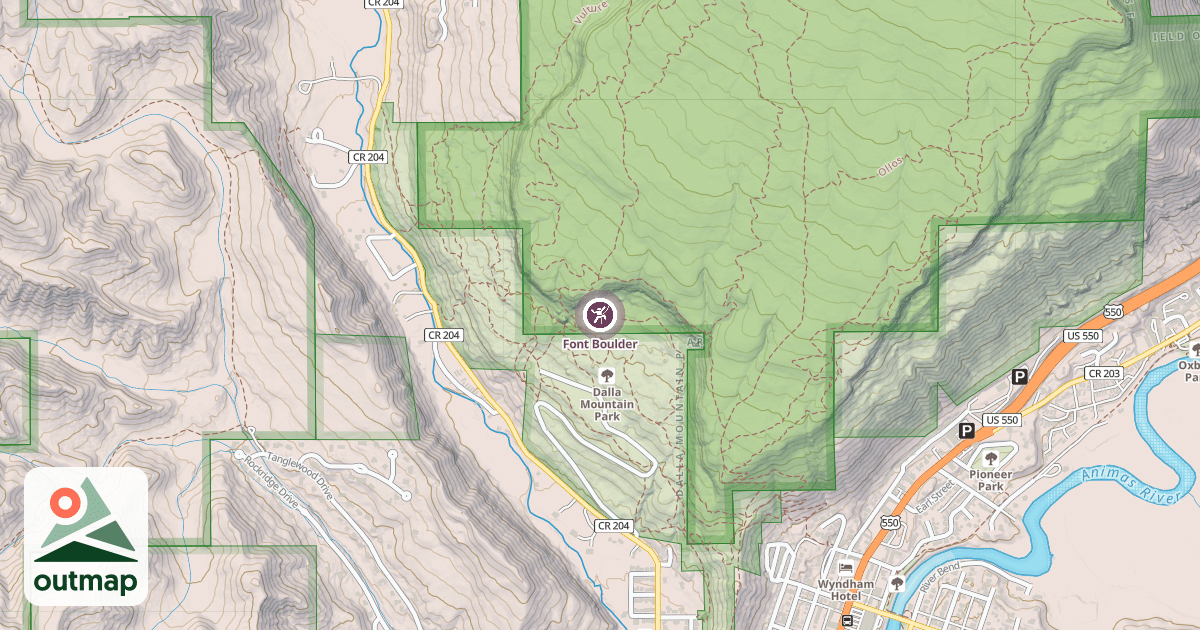 Map of Font Boulder
