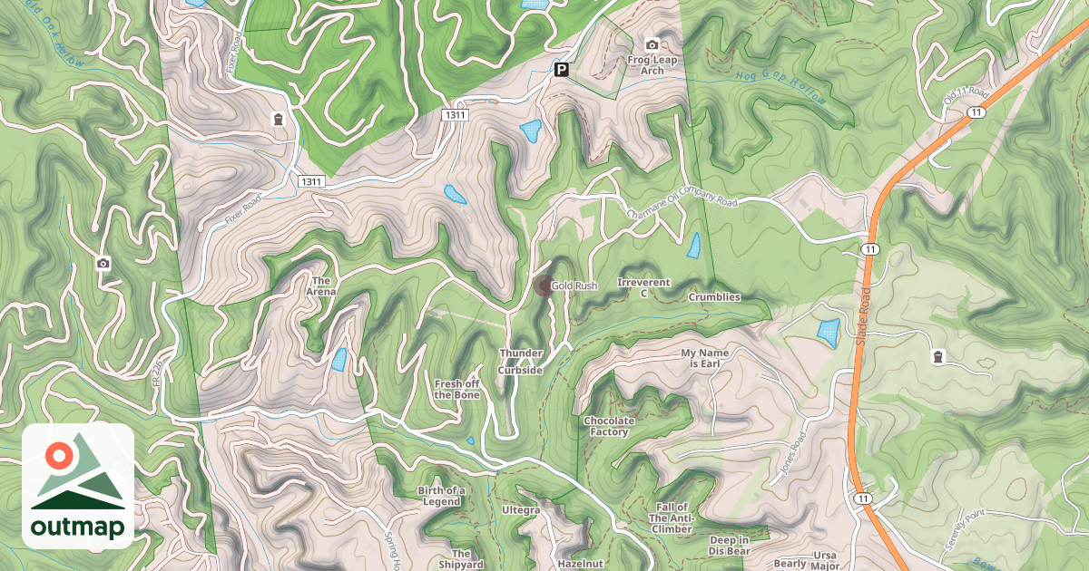Map of Gold Rush