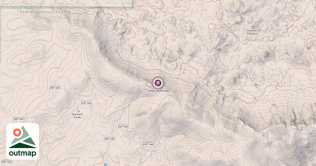Map of Tonto Buttress