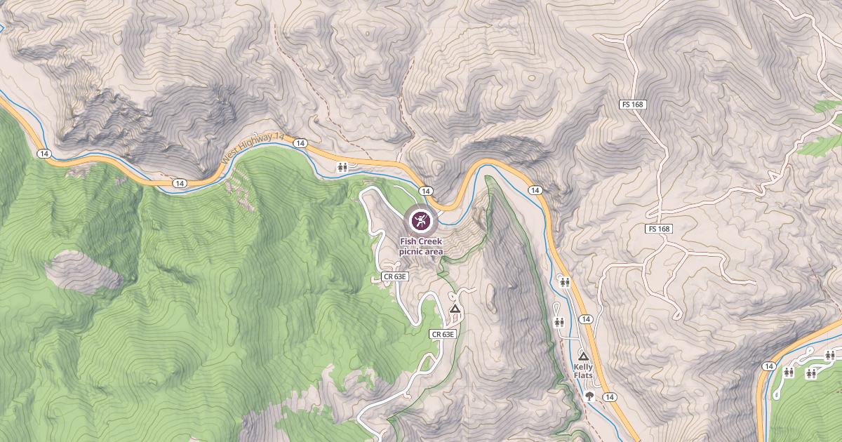 Map preview of Fish Creek picnic area