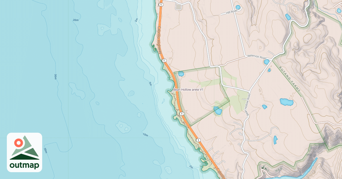 Map of Bean Hollow arete
