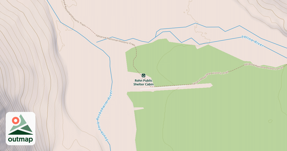 Map of Rohn Public Shelter Cabin
