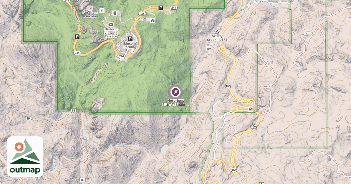Map of Notorious B.U.T.T. Boulder