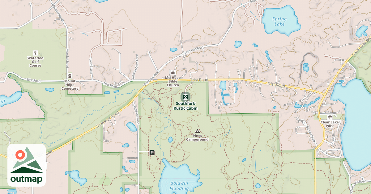 Map of Southfork Rustic Cabin