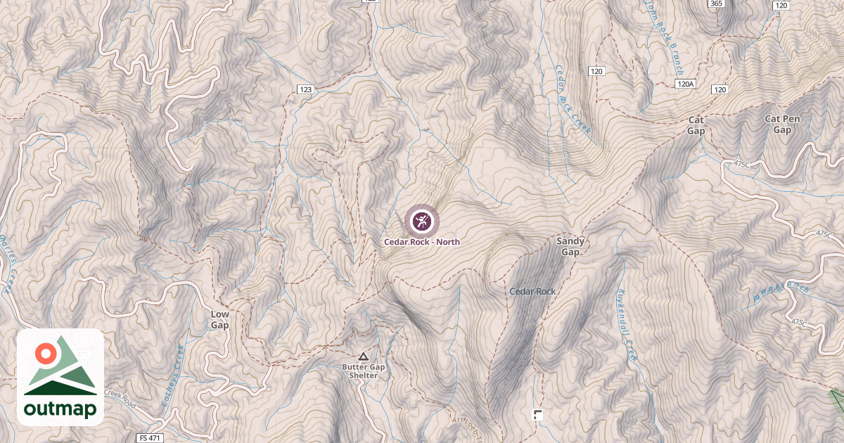 Map of Cedar Rock - North