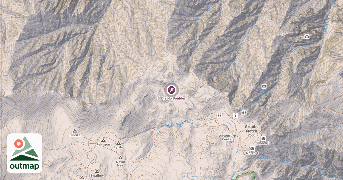 Map of El Diablo Boulder