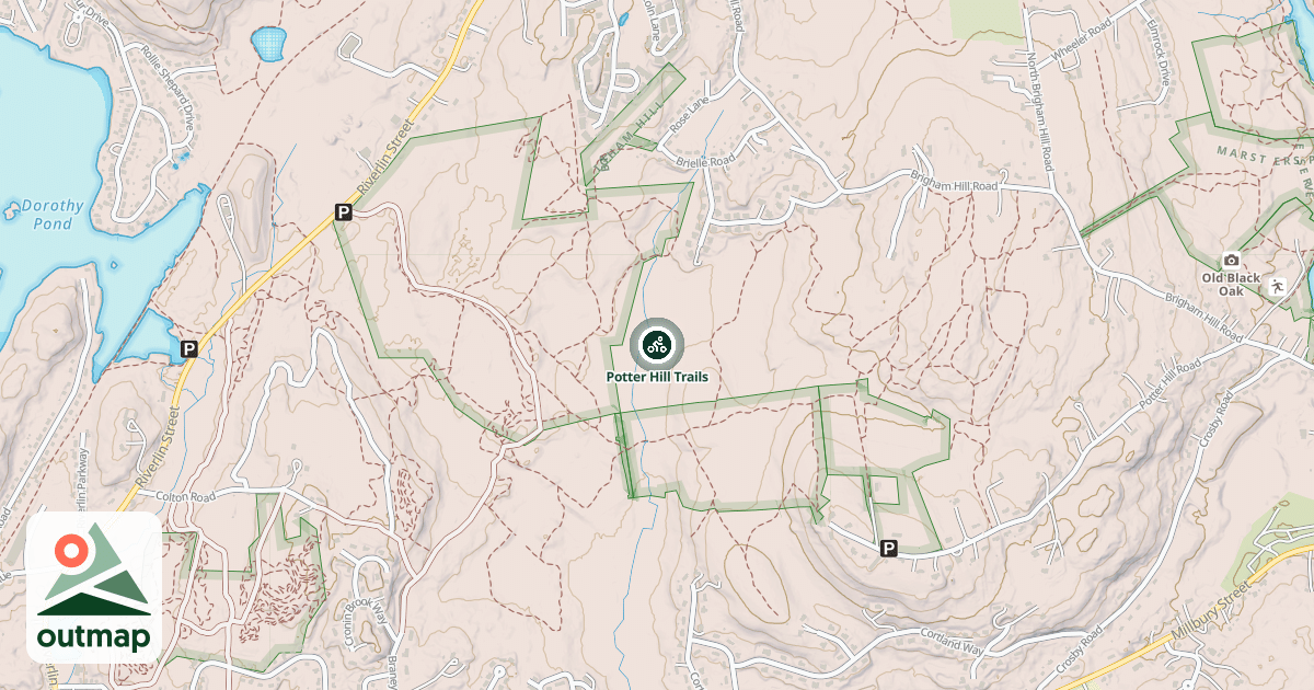 Map of Potter Hill Trails