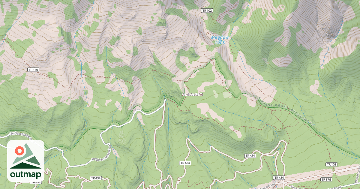 Map of Anvil Arete